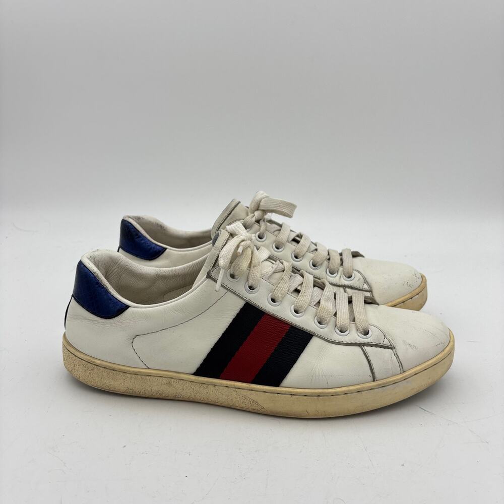 Gucci White Ace Low Sneakers Men's 9 Luxury Streetwear - Picture 3 of 15